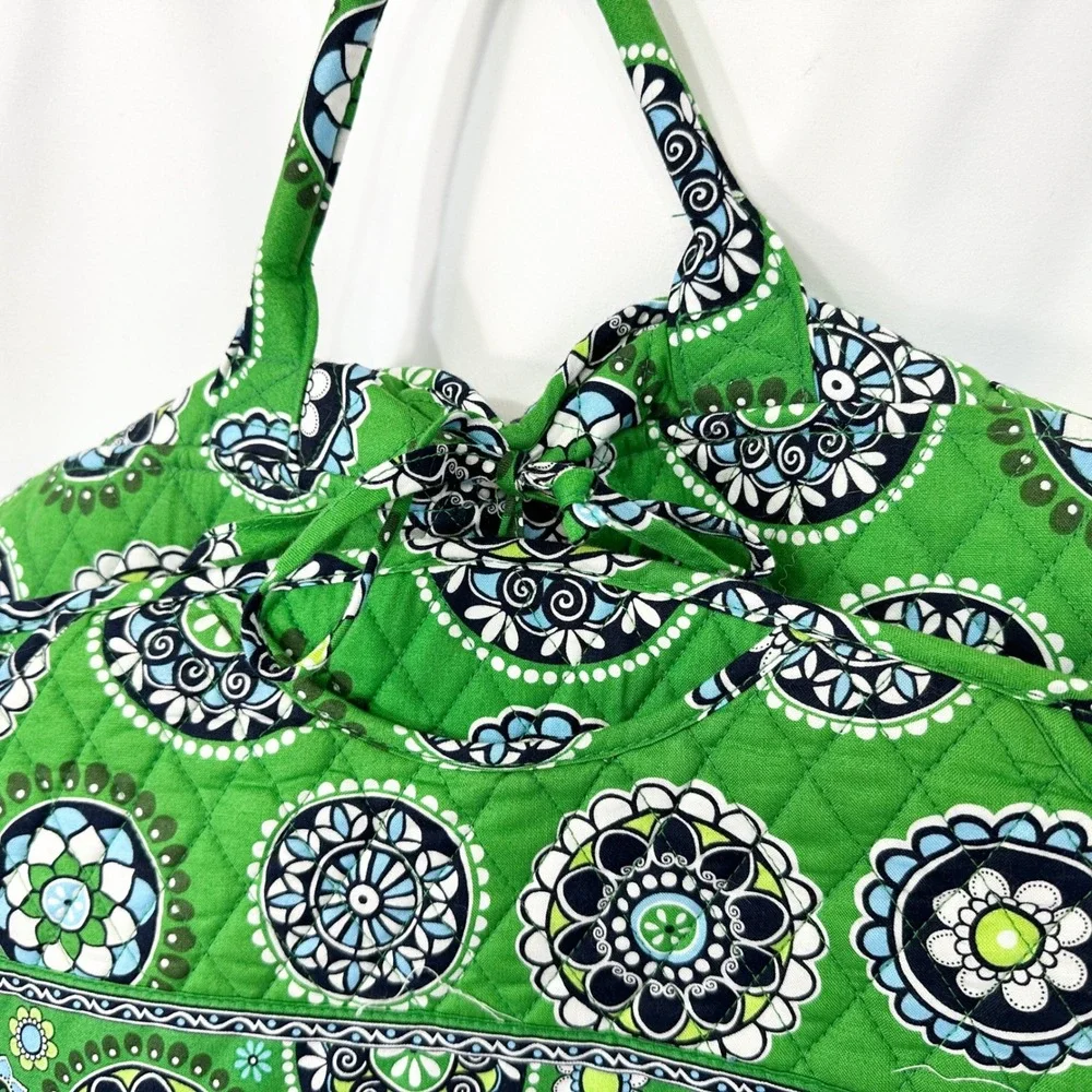 Vera Bradley Hanging Garment Bag Green Medallion Quilted Cotton Travel Vacation
